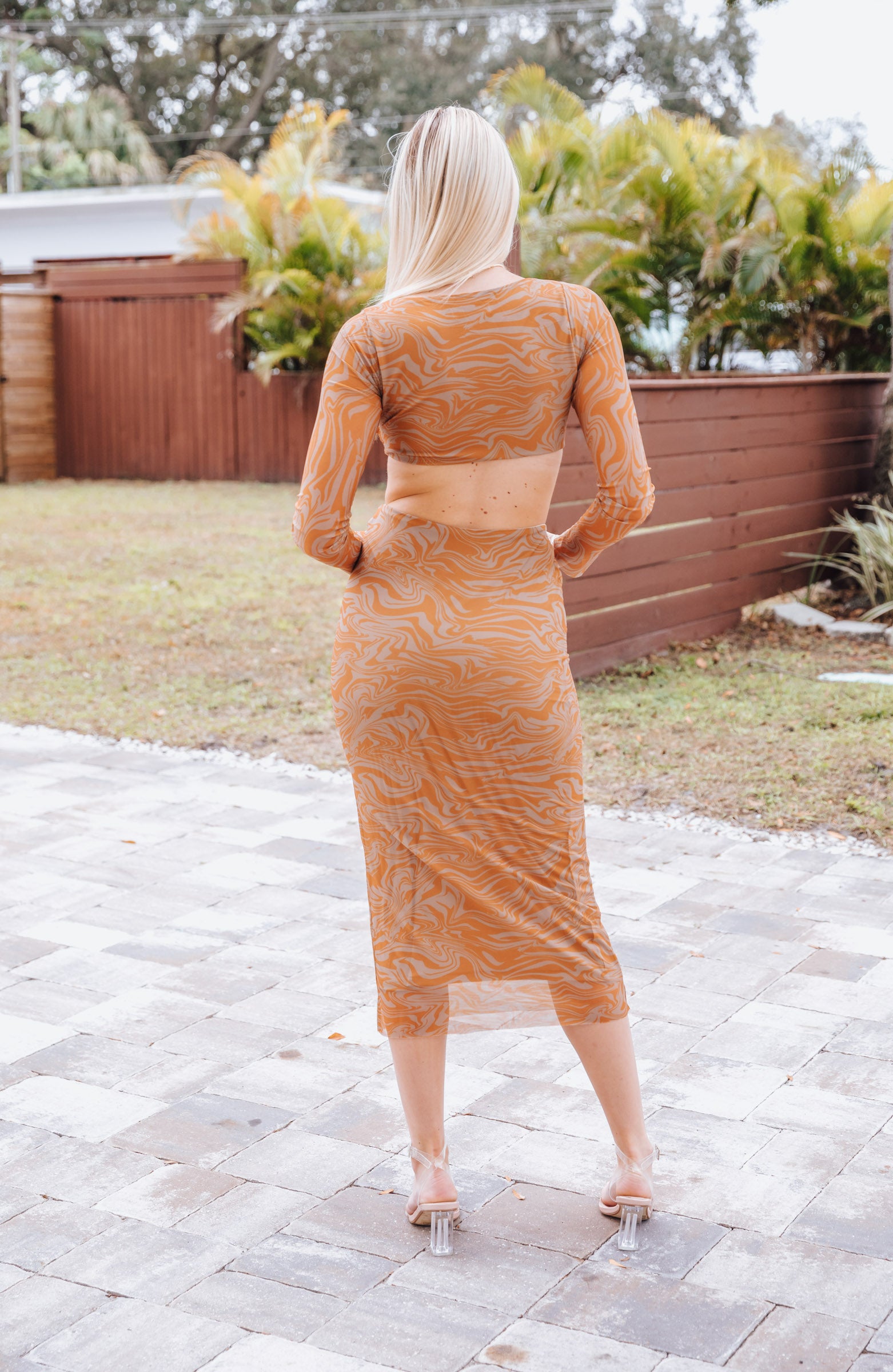 Saisha Long Sleeve Cut-Out Dress