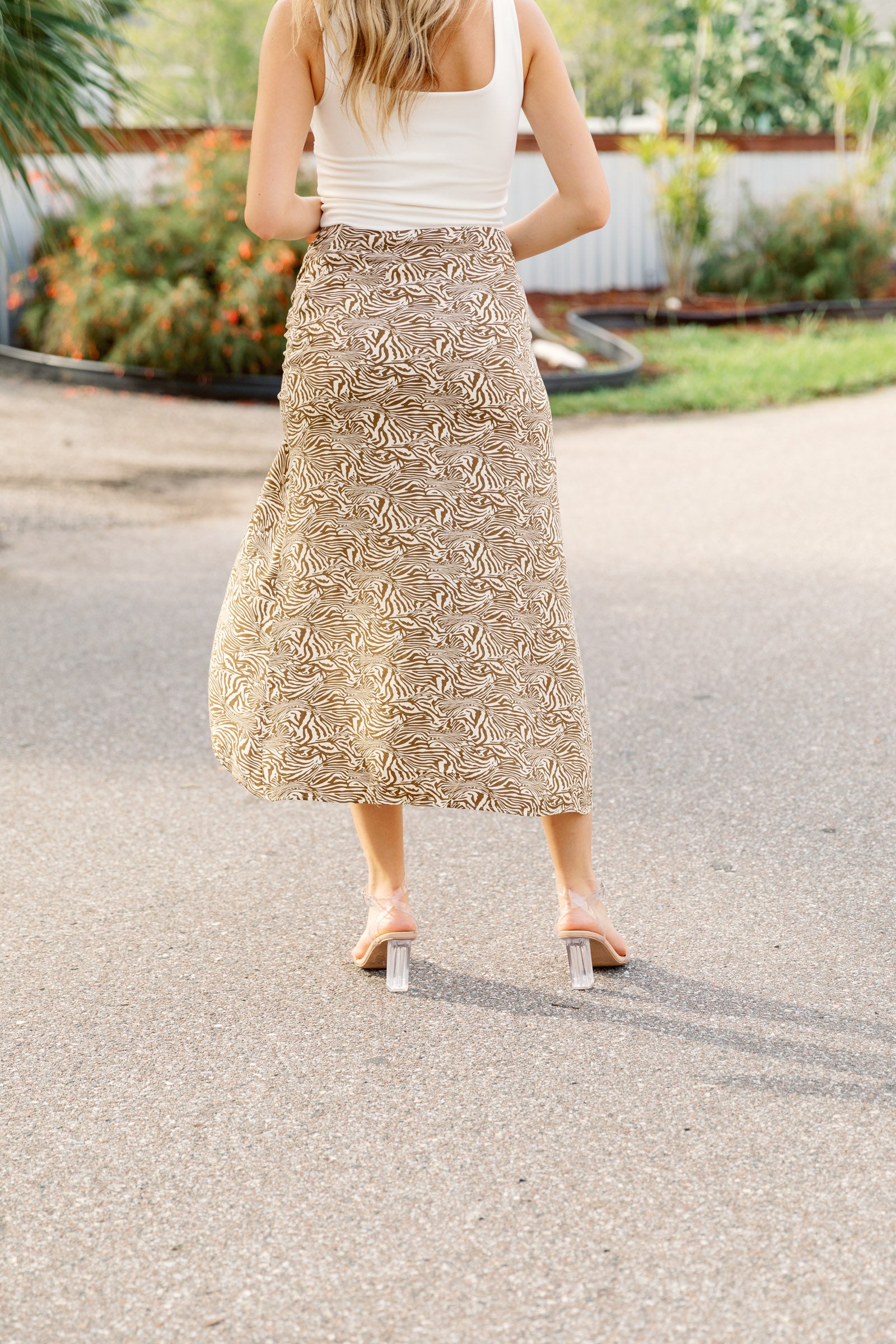 Tenley Ruching Detail Midi Skirt