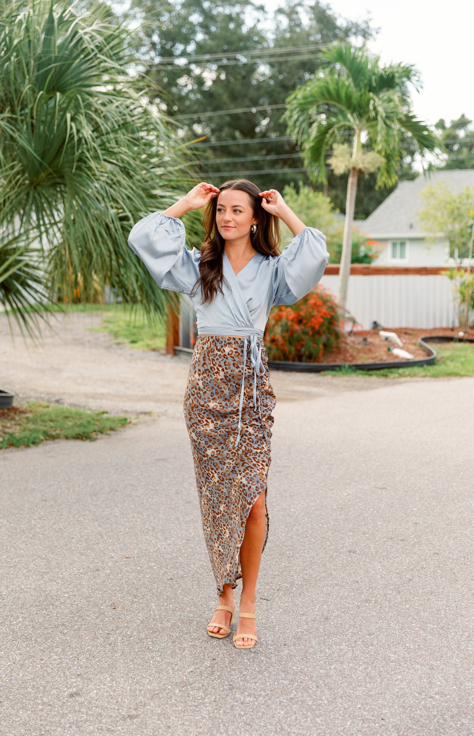 Raylin Leopard Printed Ruched Skirt